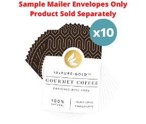 10xPURE™-GOLD Coffee CBDa Sample Mailers - 10 Count